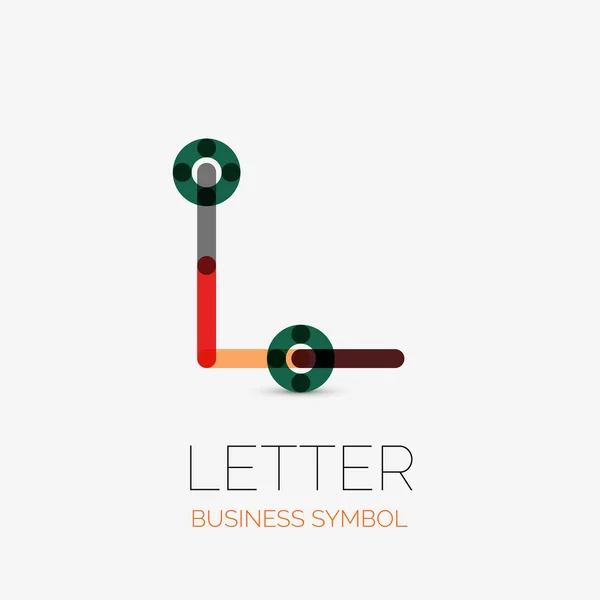 Ícones de negócios lineares minimalistas, logotipos, feitos de segmentos de linha multicoloridos. Símbolos universais para qualquer conceito ou ideia. oi-tech futurista, conjunto de elementos tecnológicos — Vetor de Stock