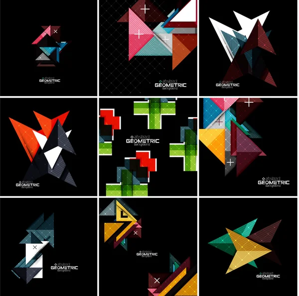Ensemble de bannières géométriques vectorielles — Image vectorielle