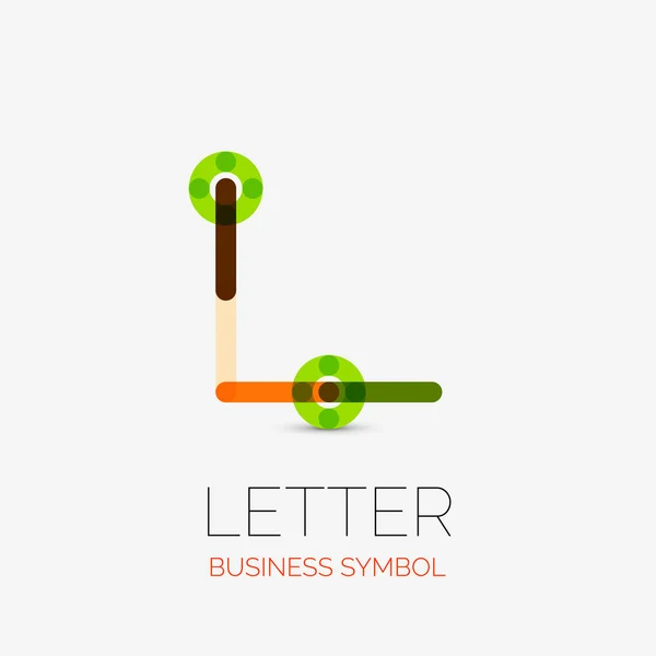 Ícones de negócios lineares minimalistas, logotipos, feitos de segmentos de linha multicoloridos. Símbolos universais para qualquer conceito ou ideia. oi-tech futurista, conjunto de elementos tecnológicos — Vetor de Stock