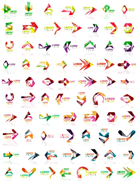 Paper style arrow logos — Stock Vector