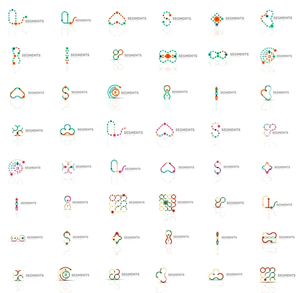 Logo abstrait de style linéaire méga ensemble — Image vectorielle