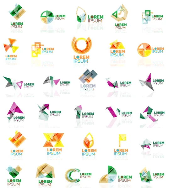 Colección de coloridos logotipos abstractos de origami — Vector de stock