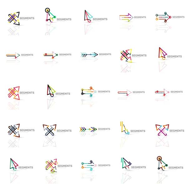 Sammlung von bunten abstrakten Origami-Logos — Stockvektor