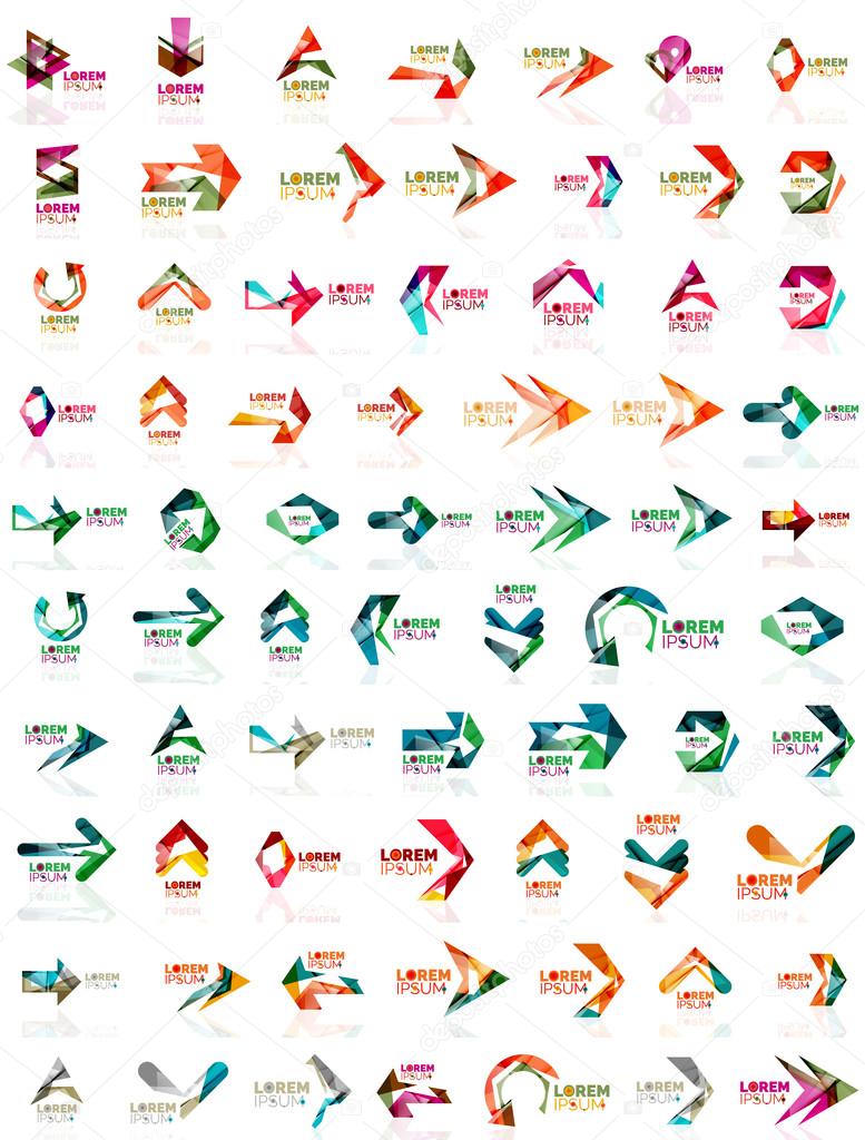 Paper style arrow logos