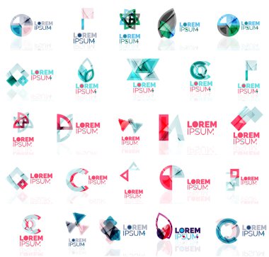 Renkli soyut origami logoları koleksiyonu