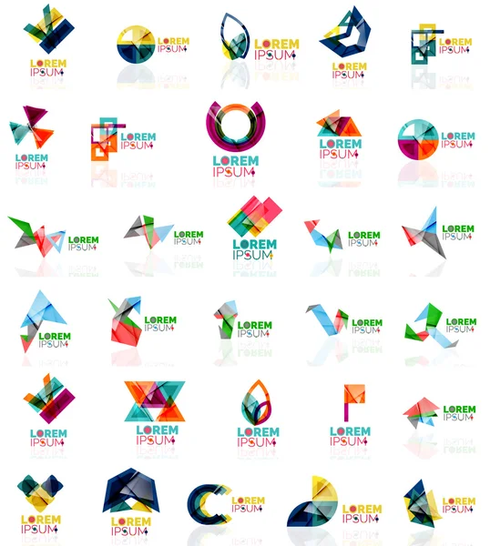 Collection of colorful abstract origami logos — Stock Vector