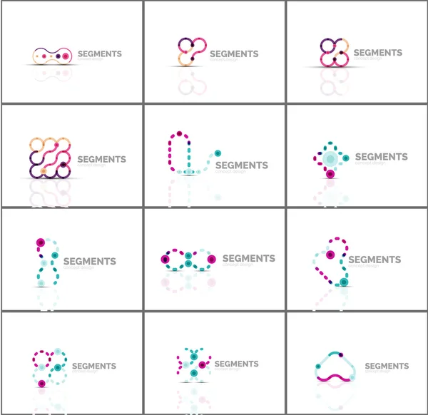 Set van lineaire abstracte logo's. Swirl, cirkel, oneindigheid lus en andere concepten. Logo merk sjablonen — Stockvector