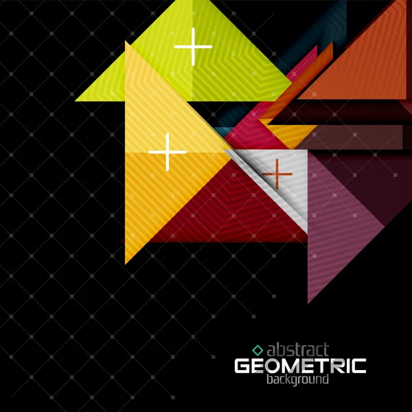 Formas geométricas coloridas com textura em preto. Modelo moderno de design abstrato futurista — Vetor de Stock