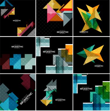 Vektör geometrik afiş set