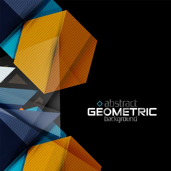 Formas geométricas de papel texturizado em preto — Vetor de Stock