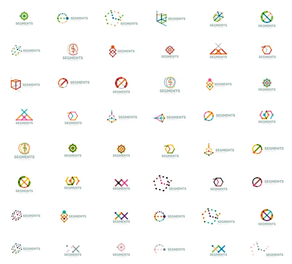 Абстрактный мега-набор логотипа линейного стиля — стоковый вектор