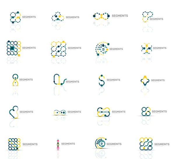 Een overzicht van swirl en cirkel minimale abstracte geometrische logo set — Stockvector