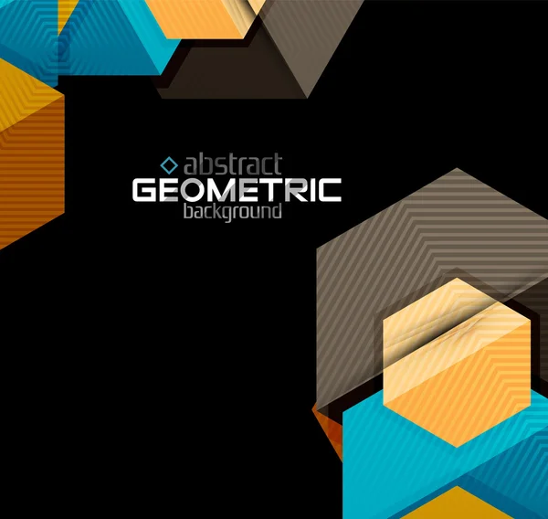 Forme geometriche in carta strutturata su nero — Vettoriale Stock