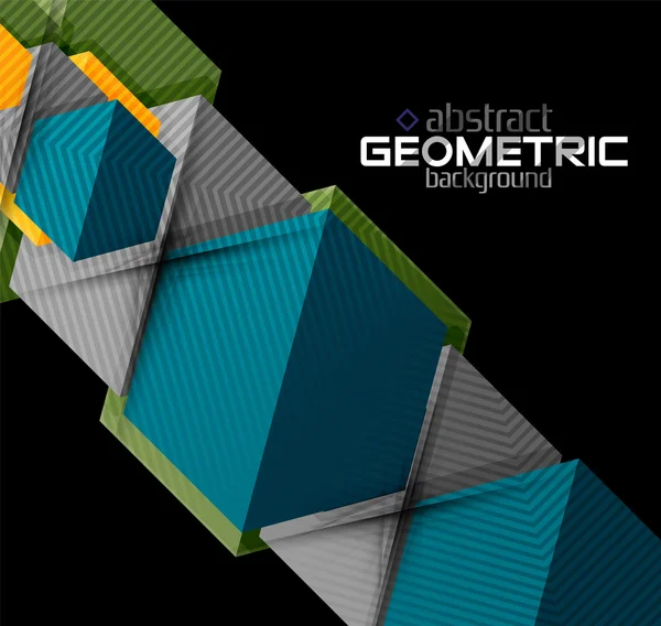 Forme geometriche in carta strutturata su nero — Vettoriale Stock