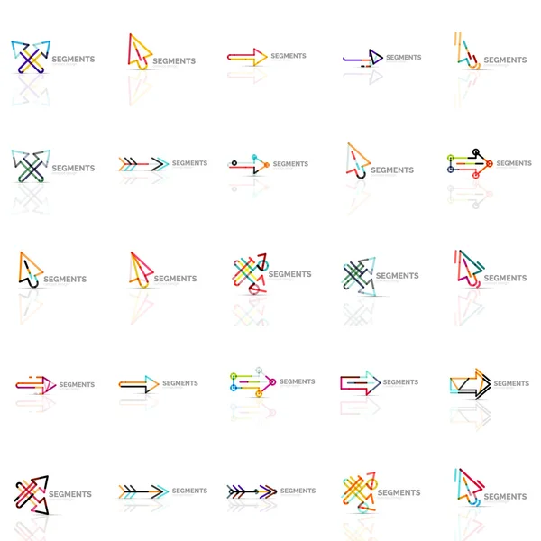 다채로운 추상적인 종이 접기 로고의 컬렉션 — 스톡 벡터