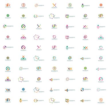 Doğrusal stil soyut logo mega koymak