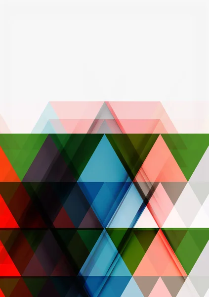 Transparente überlappende Dreiecke auf Weiß. Unternehmen oder Technologie minimale futuristische Vorlage — Stockvektor
