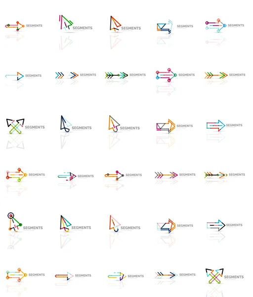 Збірка барвистих абстрактних логотипів орігамі — стоковий вектор