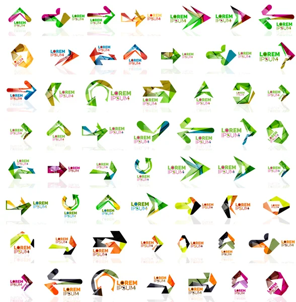 Kağıt tarzı ok logoları — Stok Vektör