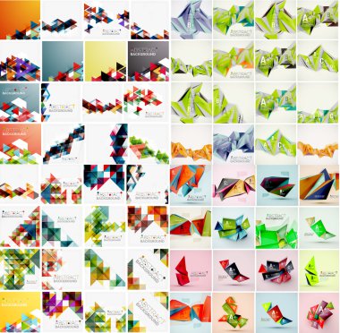 Çeşitli stil geometrik şablonları kümesi Mega