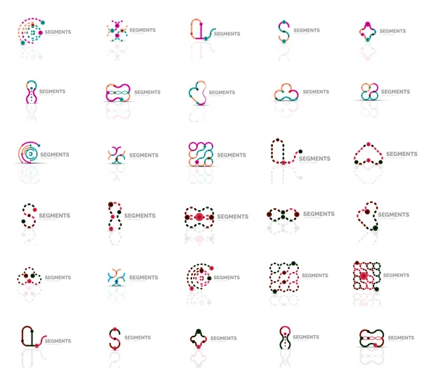 多彩的抽象折纸 logo 的集合 — 图库矢量图片