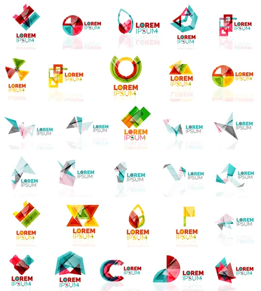 Samling av färgstarka abstrakt origami logotyper — Stock vektor