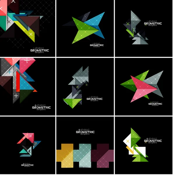 Vector geometrische banner set — Stockvector