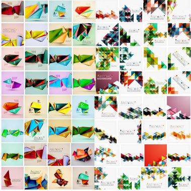 Çeşitli stil geometrik şablonları kümesi Mega