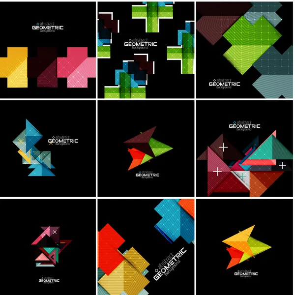 Ensemble de bannières géométriques vectorielles — Image vectorielle