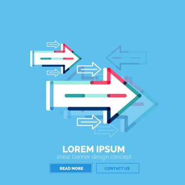 Okları, doğrusal tasarım stili ile soyut afiş şablon