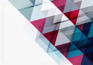 Beyaz şeffaf örtüşen üçgenler. İş veya teknoloji en az fütüristik şablonu