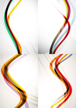 Arka kümesi. Işık ve gölge efektleri ile dalga çizgiler eğri