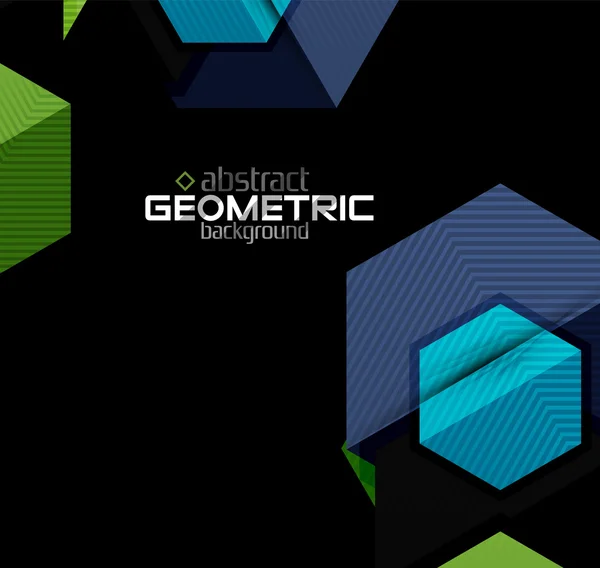 Forme geometriche in carta strutturata su nero — Vettoriale Stock