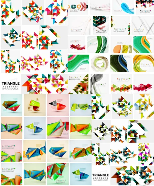 Mega conjunto de varias plantillas geométricas de estilo — Archivo Imágenes Vectoriales