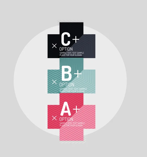 Abstrakte geometrische Formen im Papierstil mit Infografik-Optionen — Stockvektor