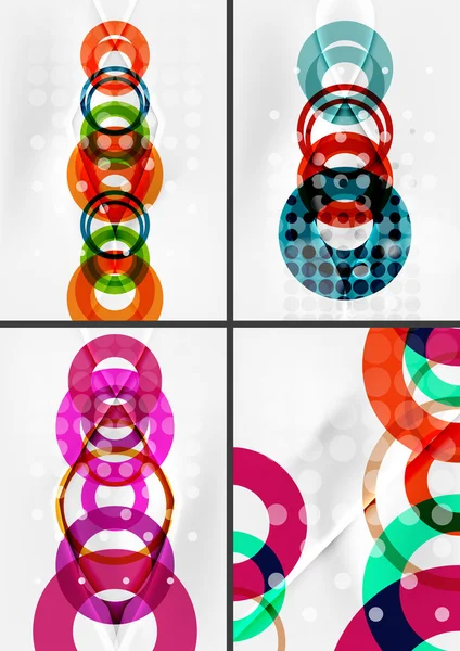 Ensemble de forme de cercle motifs abstraits avec des effets de lumière et des décorations — Image vectorielle