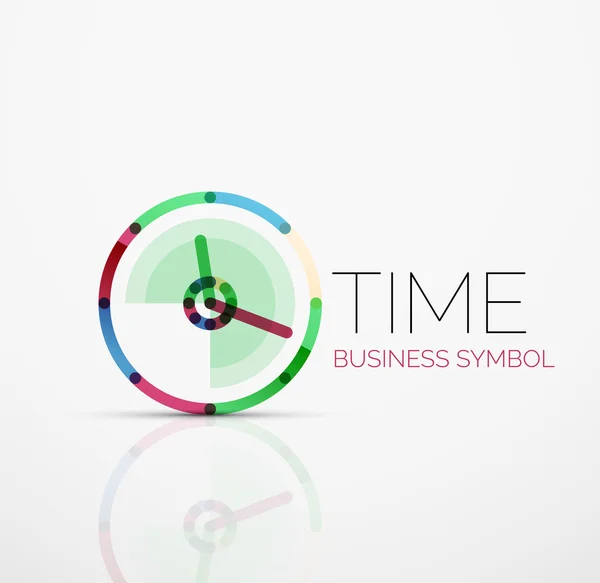 Vector abstract logo idea, time concept or clock business icon. Creative logotype design template — Stock Vector