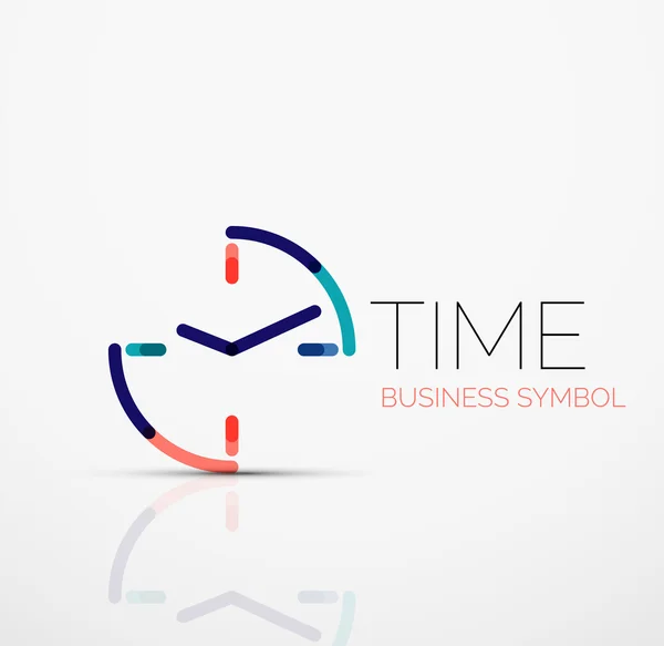 Vector abstract logo idea, time concept or clock business icon. Creative logotype design template — Stock Vector