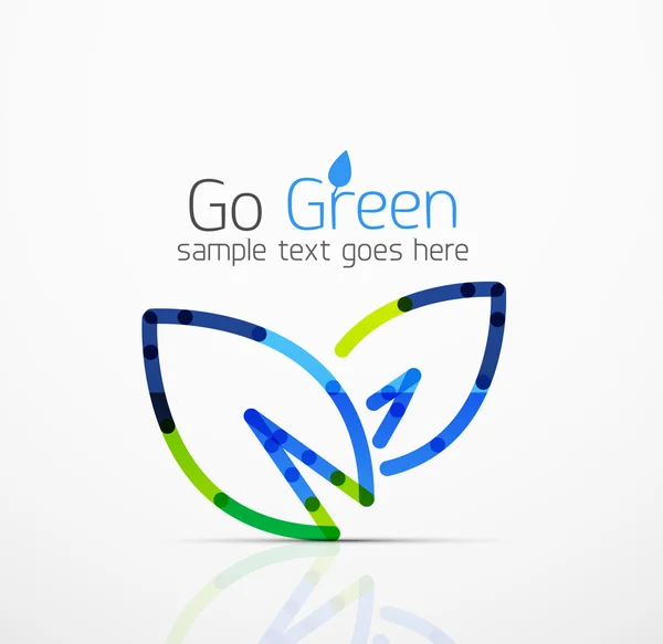 Vector ideia logotipo abstrato, folha ecológica, planta da natureza, ícone de negócio conceito verde. Modelo de design de logotipo criativo — Vetor de Stock
