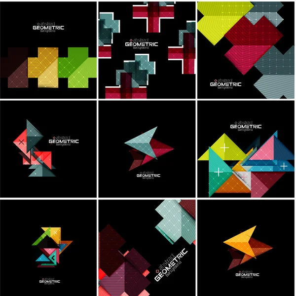 Vector geometrical banner set — Stock Vector