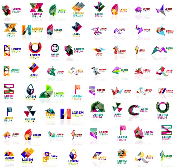 Меганабор геометрических абстрактных логотипов — стоковый вектор