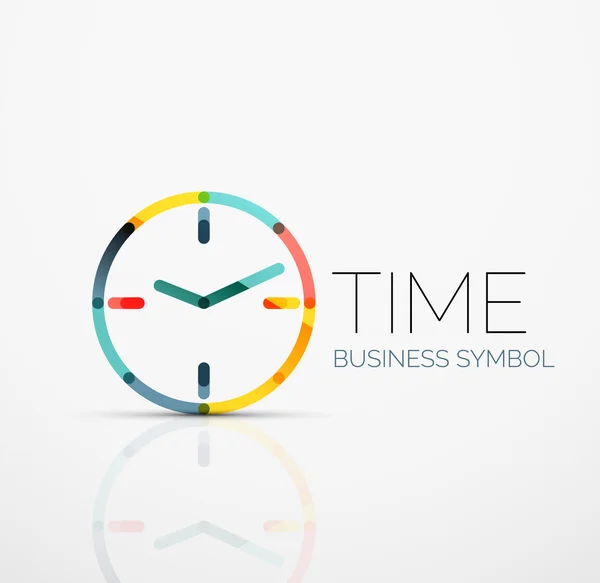 Vektor abstrakte Logo-Idee, Zeitkonzept oder Uhr Business-Symbol. Kreative Vorlage für die Gestaltung von Logos — Stockvektor