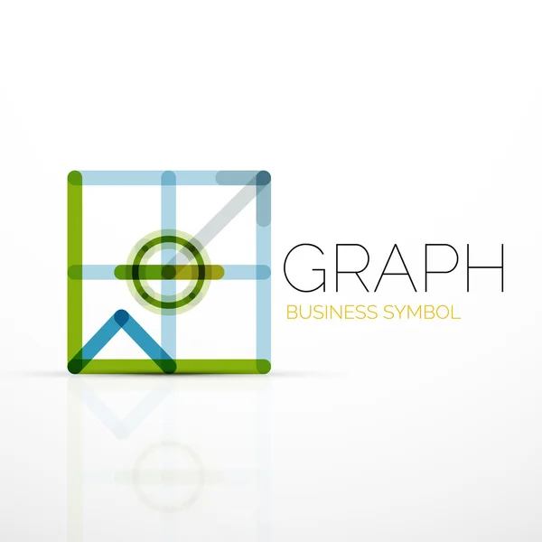 Ideia de logotipo abstrato, gráfico linear ou ícone de negócio gráfico. Modelo de design de logotipo de vetor criativo — Vetor de Stock