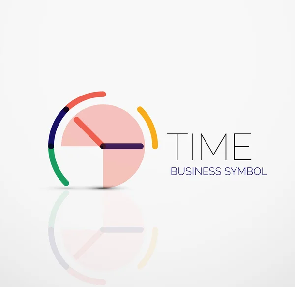 Vector abstract logo idea, time concept or clock business icon. Creative logotype design template — Stock Vector