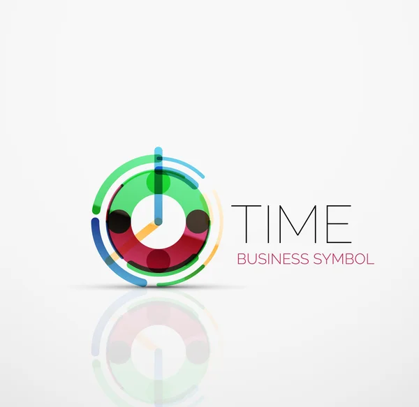 Vector abstract logo idea, time concept or clock business icon. Creative logotype design template — Stock Vector