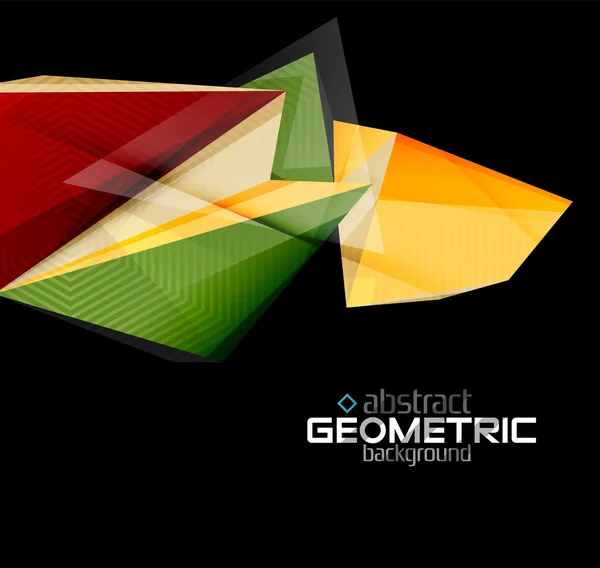Geometric shapes on black — Stock Vector