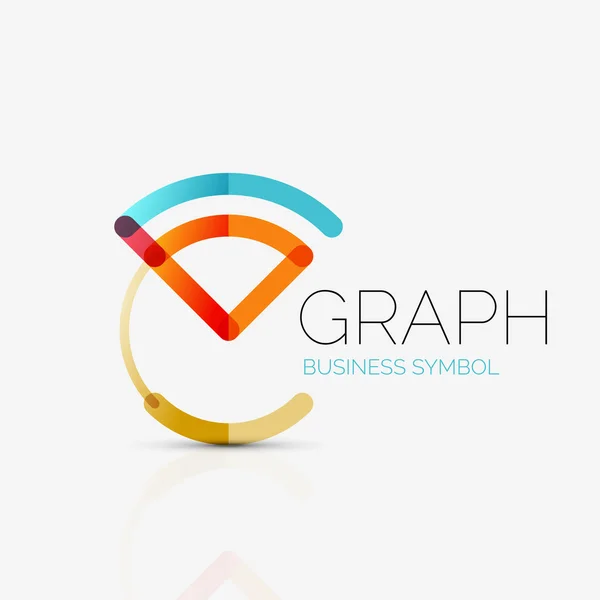 Abstract logo idea, linear chart or graph  business icon. Creative vector logotype design template — Stock Vector