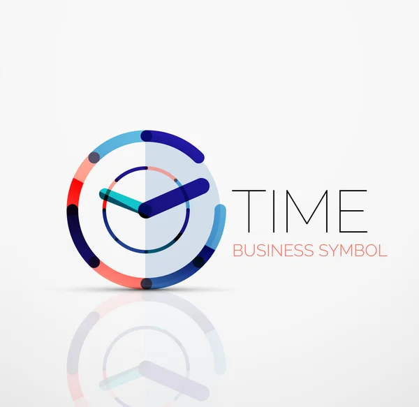 Vector abstract logo idea, time concept or clock business icon. Creative logotype design template — Stock Vector