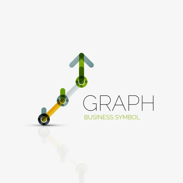 Abstract logo idea, linear chart or graph  business icon. Creative vector logotype design template — Stock Vector