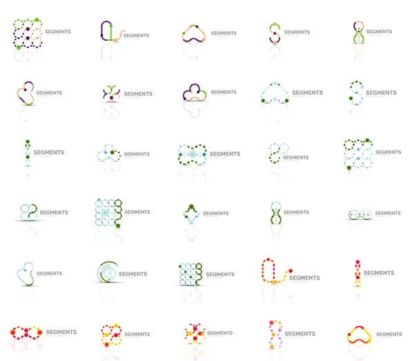 Verzameling van vector lineaire logo's, symbolen voor geometrische abstracte, elegante pictogrammen — Stockvector